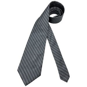 TRUSSARDI Gray/Silver Wave Silk LUXURY Tie ITALY